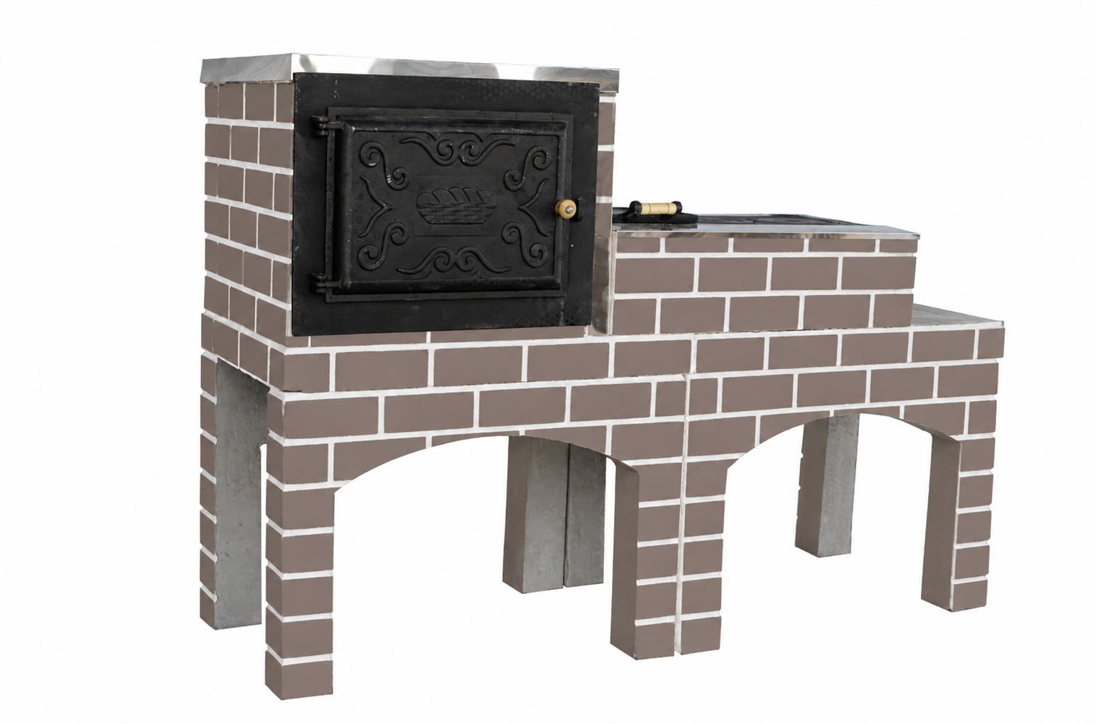 Fogão Com Forno Tijolo Cafe