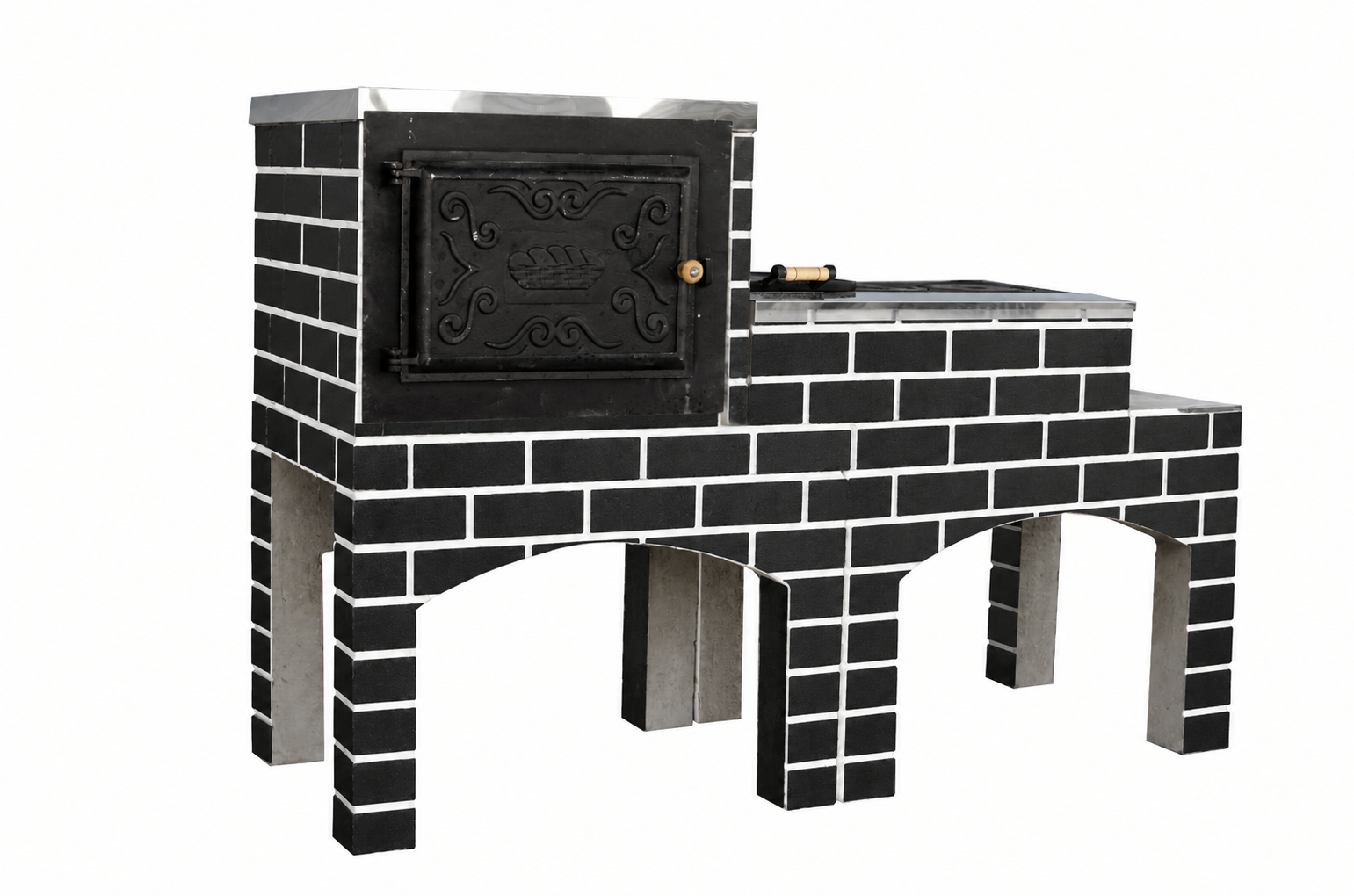 Fogão Com Forno Tijolo Preto